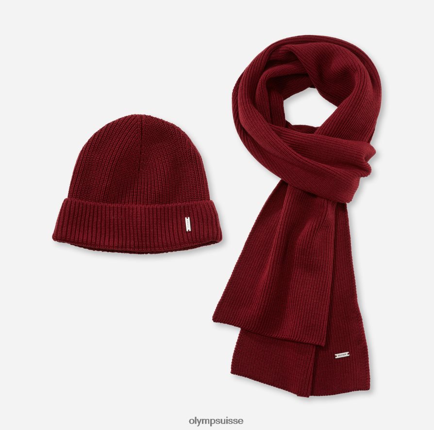 ensemble casquette/écharpe bordeaux OLYMP accessoires VVP4DB2664