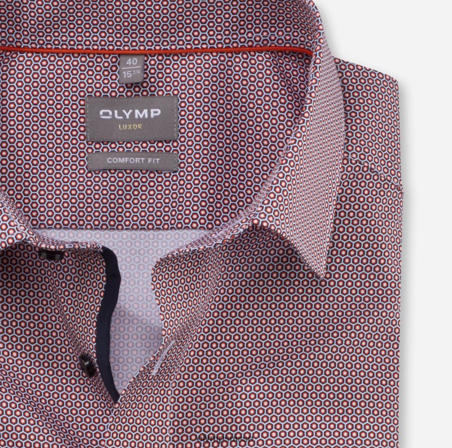 Luxor Comfort Fit, chemise d\'affaires, New Kent, rouge orange OLYMP vêtements VVP4DB1665