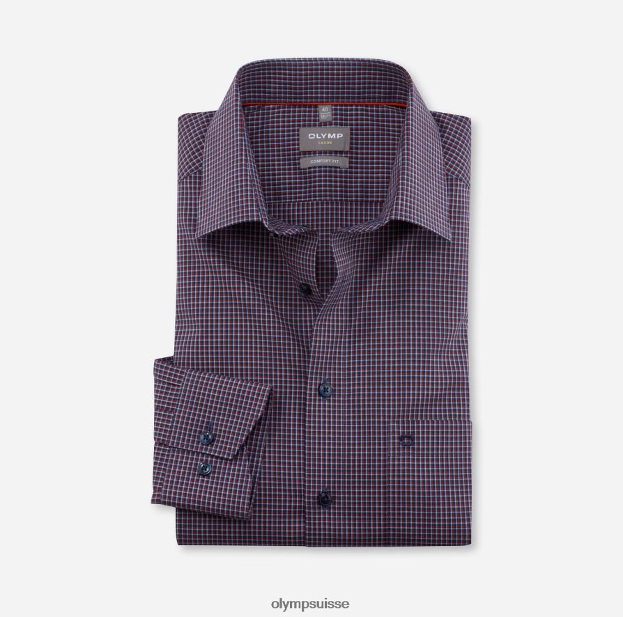 Luxor Comfort Fit, chemise d'affaires, New Kent, rouge orange OLYMP vêtements VVP4DB1672