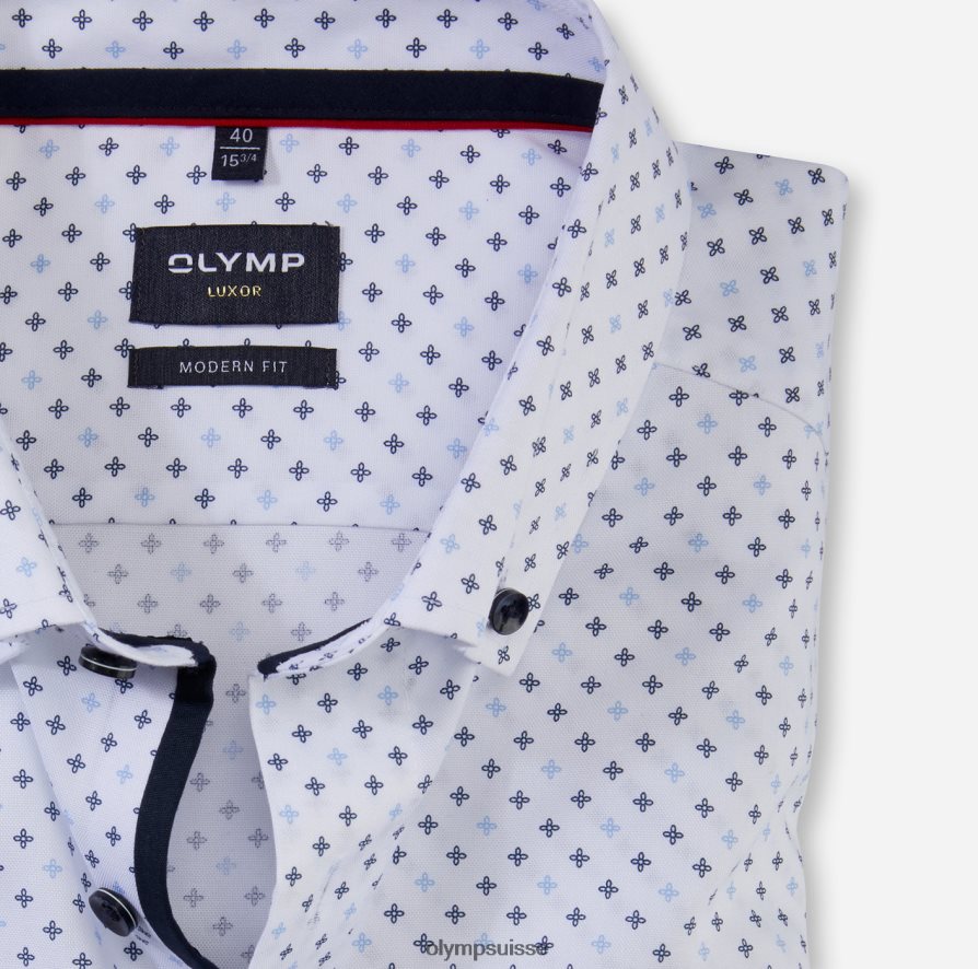 Luxor Modern Fit, chemise business, manches extra courtes, boutonnée, bleu OLYMP vêtements VVP4DB1465