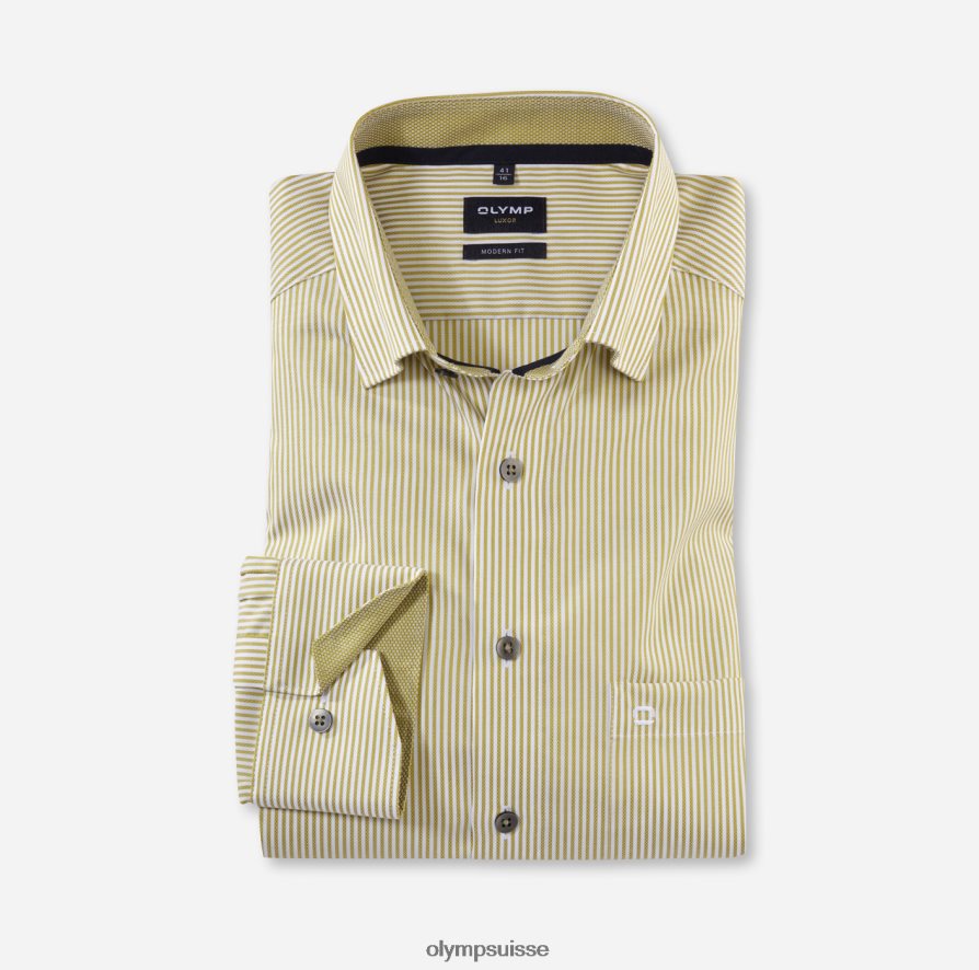 Luxor Modern Fit, chemise business, sous boutonnée, citron vert OLYMP vêtements VVP4DB1020