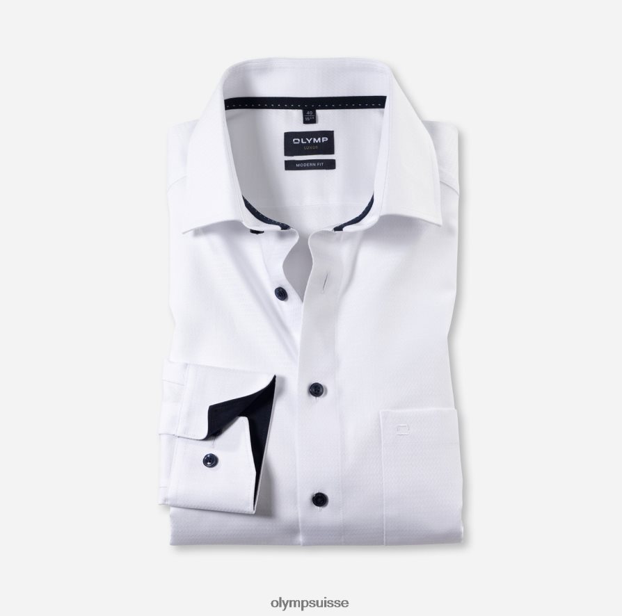 coupe moderne louxor, chemise d'affaires, global kent, blanc OLYMP vêtements VVP4DB1258