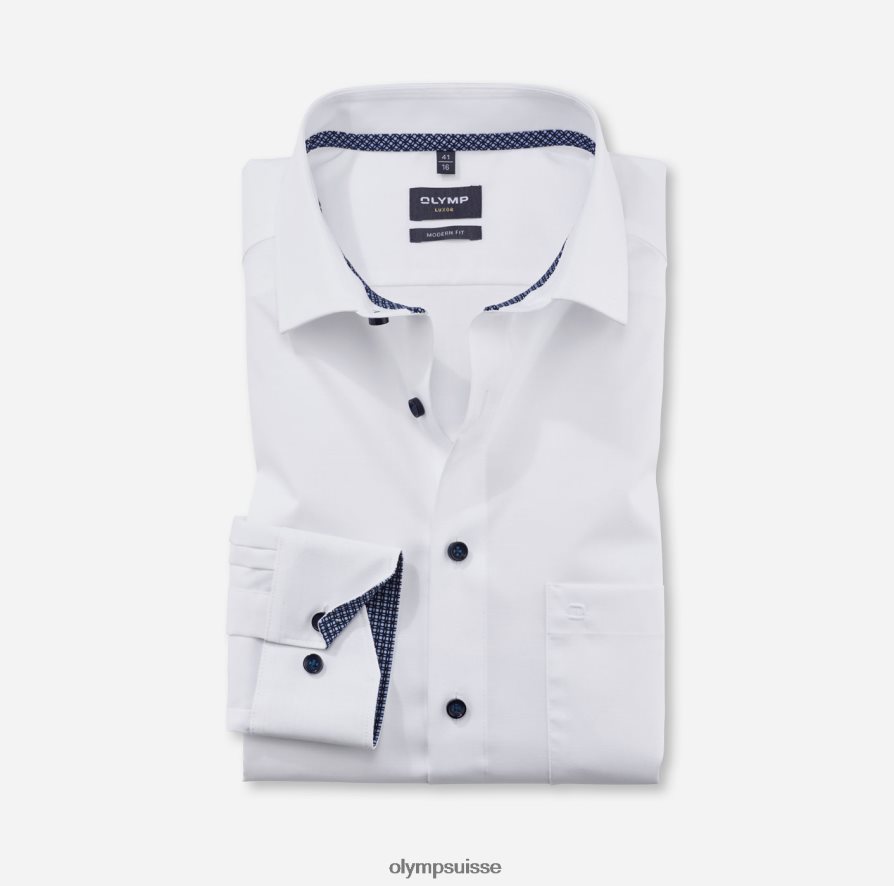 coupe moderne louxor, chemise d'affaires, global kent, blanc OLYMP vêtements VVP4DB1290