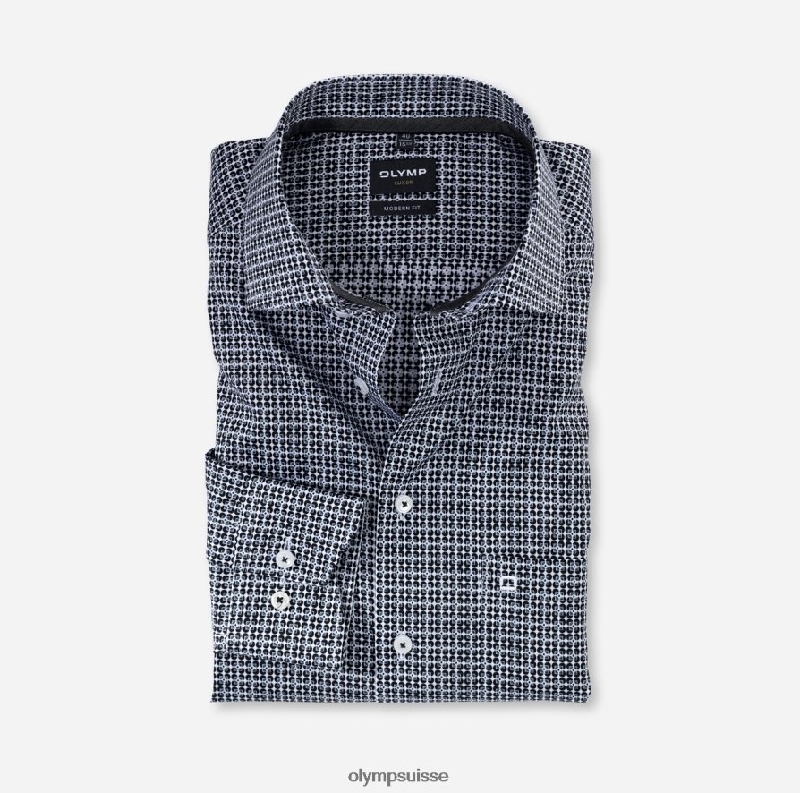 coupe moderne louxor, chemise d'affaires, global kent, noir OLYMP vêtements VVP4DB1365