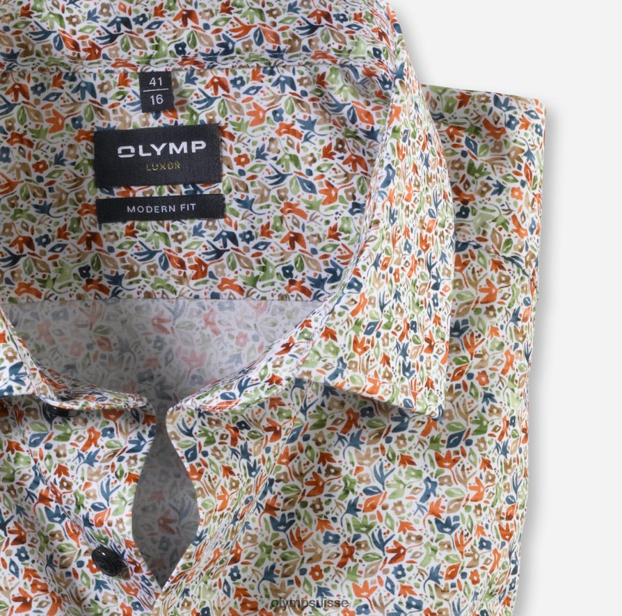 coupe moderne louxor, chemise d\'affaires, global kent, orange OLYMP vêtements VVP4DB1310