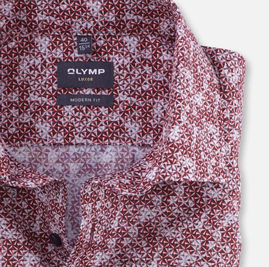 coupe moderne louxor, chemise d\'affaires, global kent, rouge OLYMP vêtements VVP4DB1007