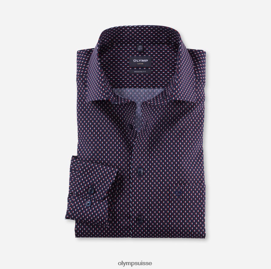 coupe moderne louxor, chemise d'affaires, global kent, rouge OLYMP vêtements VVP4DB1021