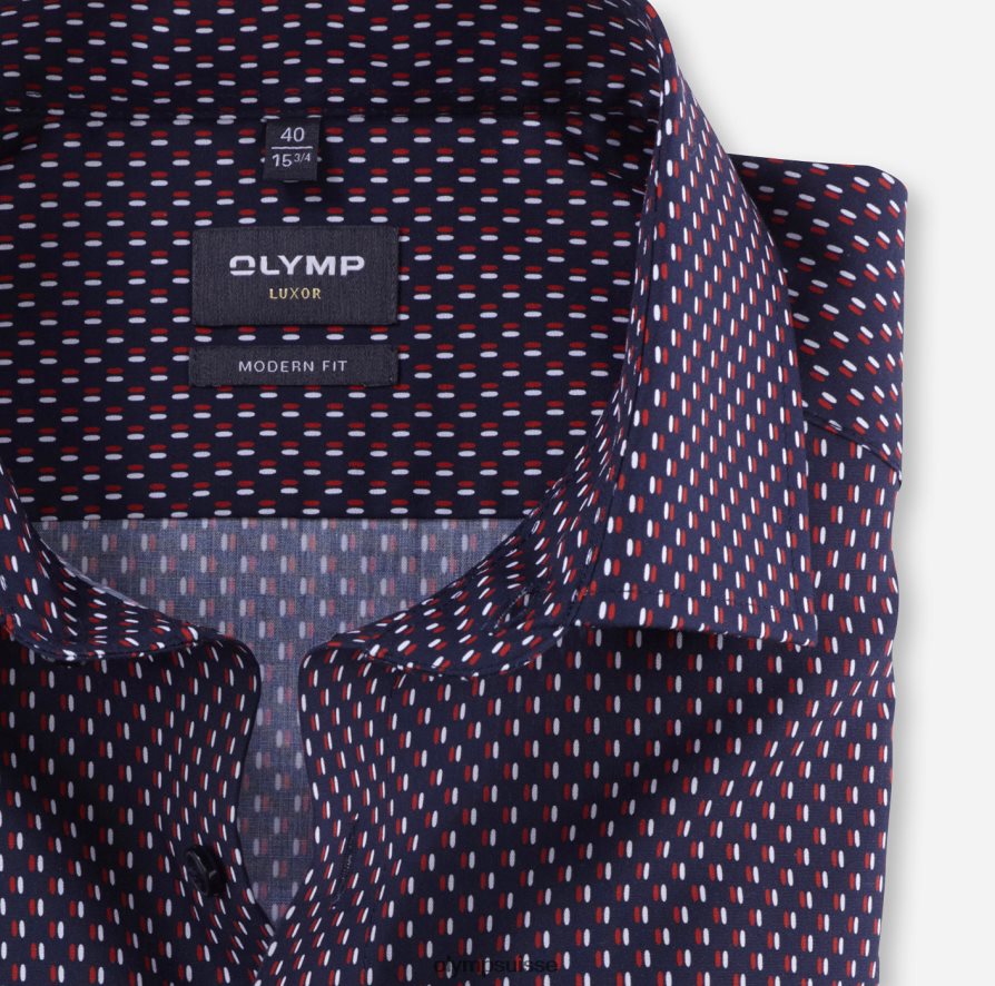 coupe moderne louxor, chemise d\'affaires, global kent, rouge OLYMP vêtements VVP4DB1021