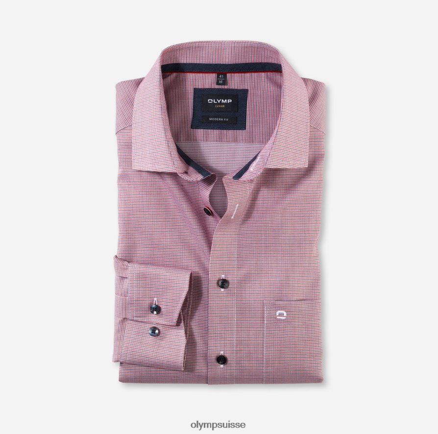 coupe moderne louxor, chemise d'affaires, global kent, rouge OLYMP vêtements VVP4DB1175