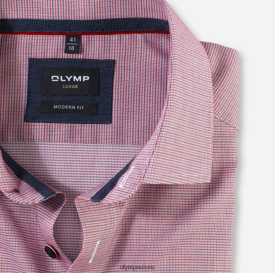 coupe moderne louxor, chemise d\'affaires, global kent, rouge OLYMP vêtements VVP4DB1175