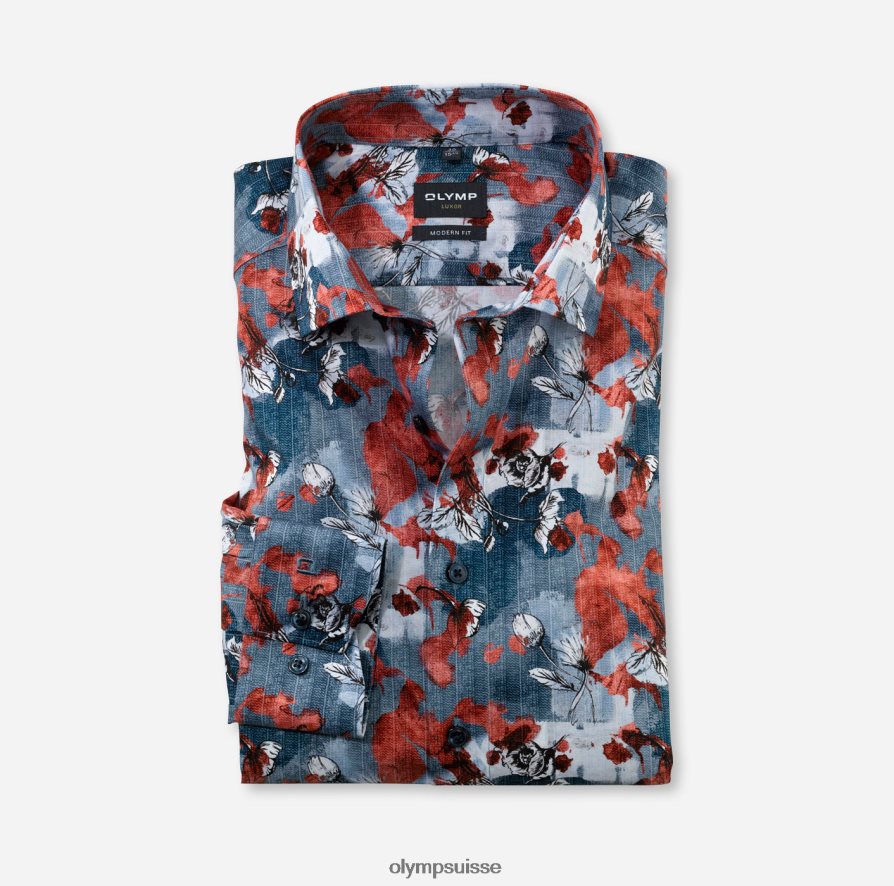 coupe moderne louxor, chemise d'affaires, global kent, rouge OLYMP vêtements VVP4DB1191