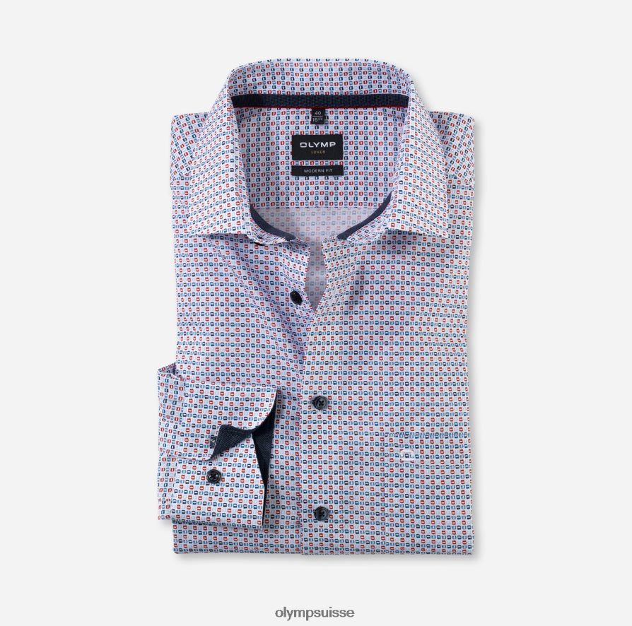 coupe moderne louxor, chemise d'affaires, global kent, rouge OLYMP vêtements VVP4DB1216