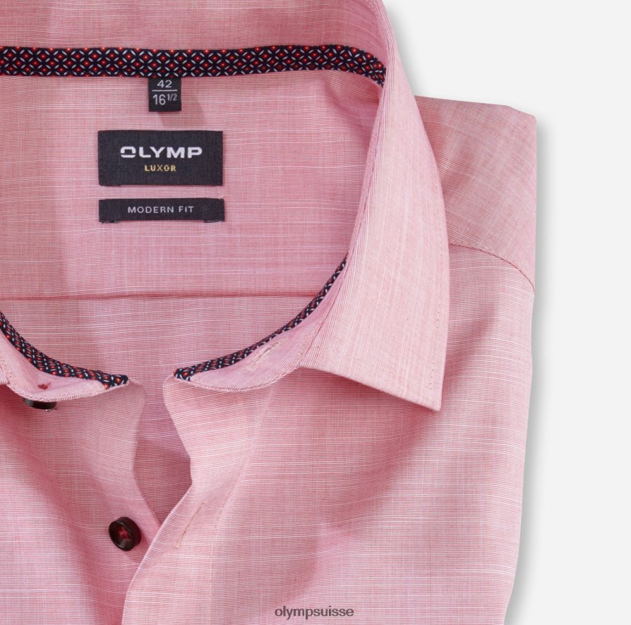 coupe moderne louxor, chemise d\'affaires, global kent, rouge OLYMP vêtements VVP4DB1223