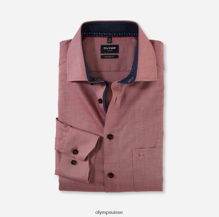 coupe moderne louxor, chemise d'affaires, global kent, rouge OLYMP vêtements VVP4DB1295