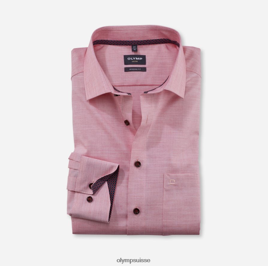 coupe moderne louxor, chemise d'affaires, global kent, rouge OLYMP vêtements VVP4DB1298