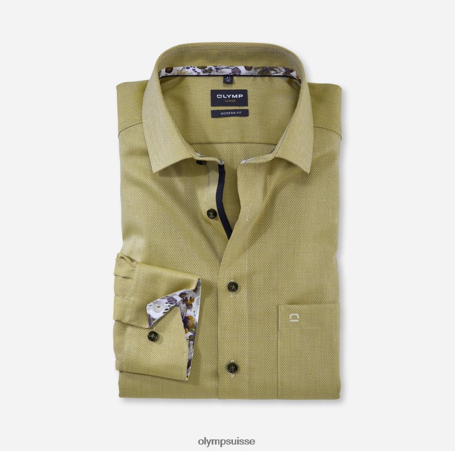 coupe moderne louxor, chemise d'affaires, kent mondial, citron vert OLYMP vêtements VVP4DB930