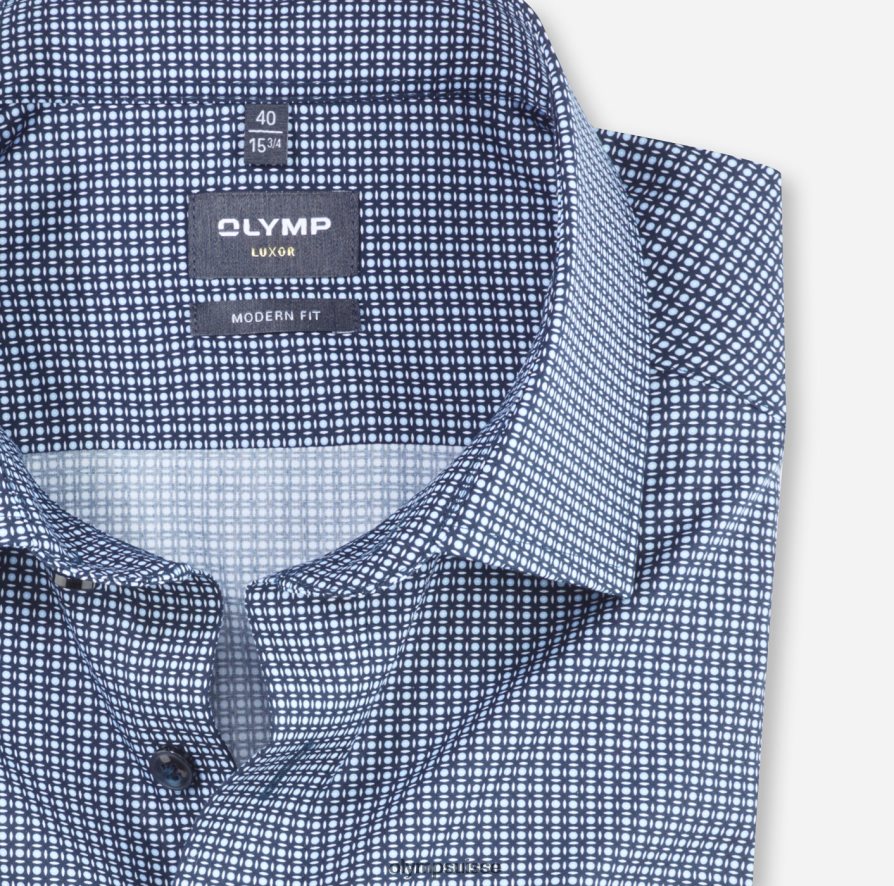 coupe moderne louxor, chemise d\'affaires, kent mondial, marine OLYMP vêtements VVP4DB1090
