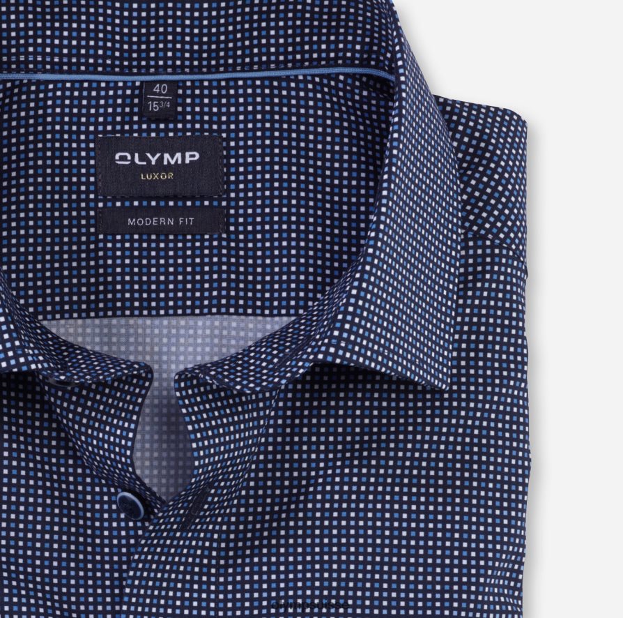 coupe moderne louxor, chemise d\'affaires, kent mondial, marine OLYMP vêtements VVP4DB1112