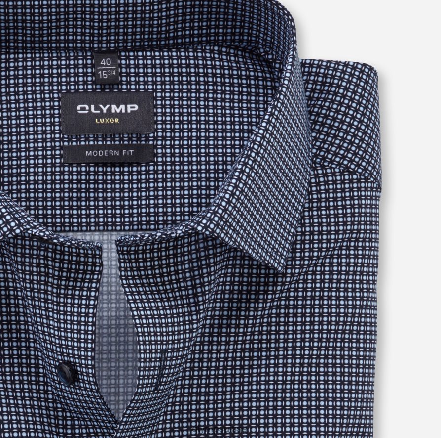 coupe moderne louxor, chemise d\'affaires, kent mondial, marine OLYMP vêtements VVP4DB1157
