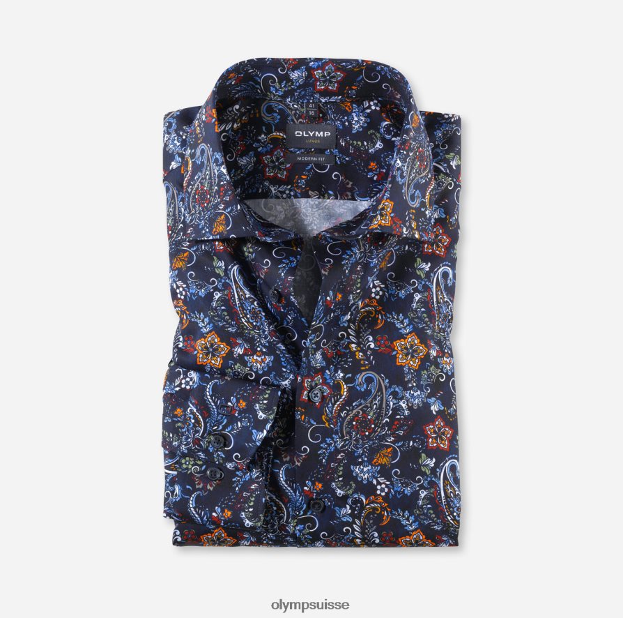 coupe moderne louxor, chemise d'affaires, kent mondial, marine OLYMP vêtements VVP4DB1214