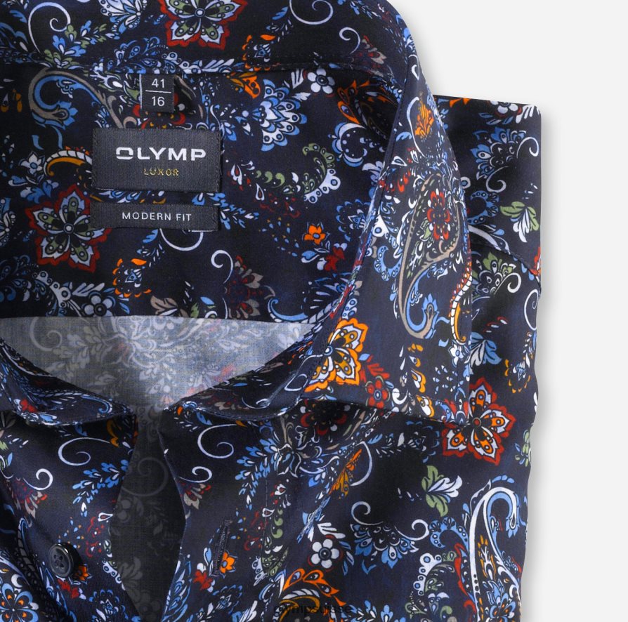 coupe moderne louxor, chemise d\'affaires, kent mondial, marine OLYMP vêtements VVP4DB1214