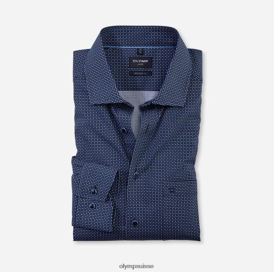 coupe moderne louxor, chemise d'affaires, kent mondial, marine OLYMP vêtements VVP4DB933