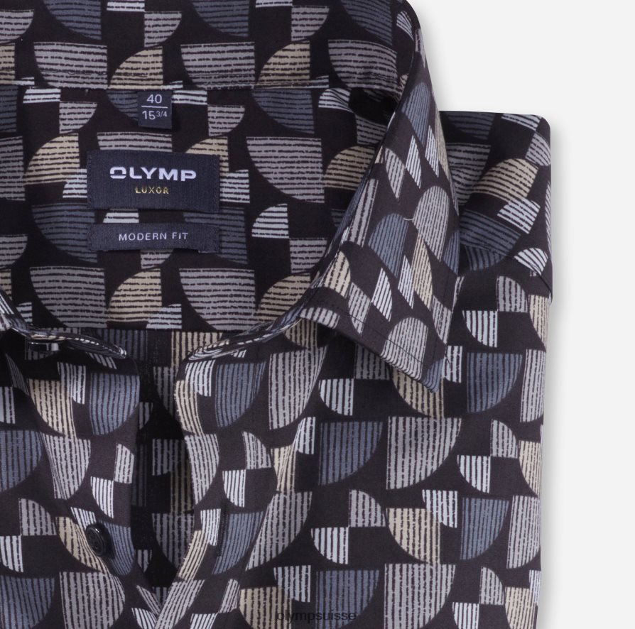 coupe moderne louxor, chemise d\'affaires, kent mondial, taupe OLYMP vêtements VVP4DB1003