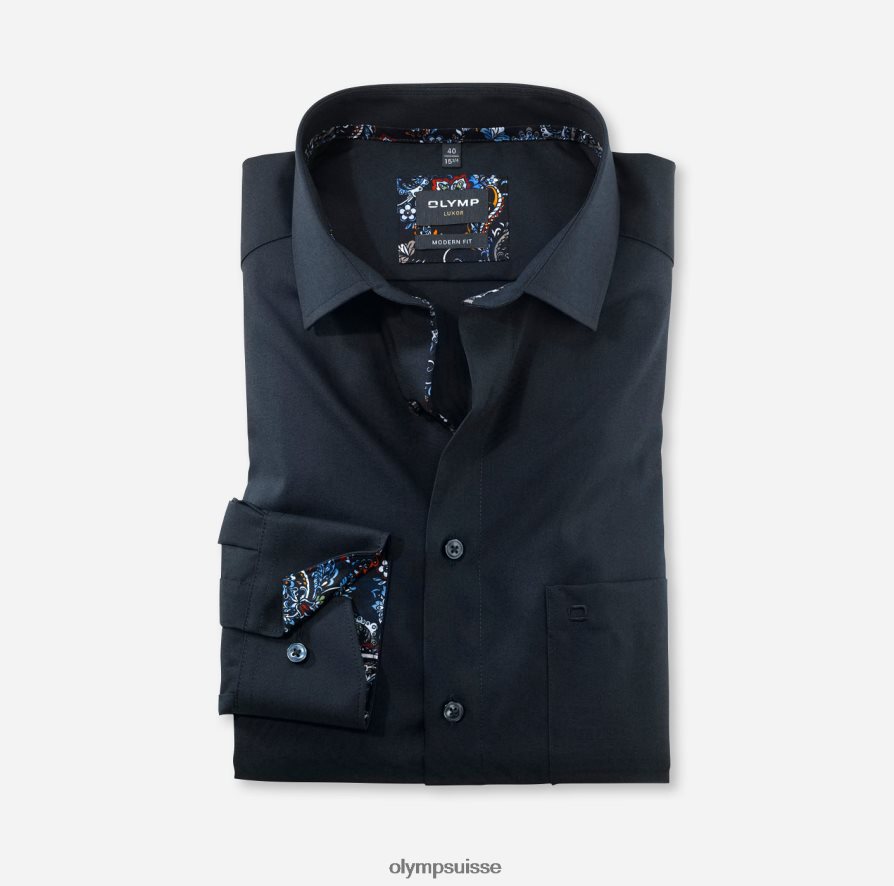 coupe moderne louxor, chemise d'affaires, manches longues extra longues, kent mondial, cobalt OLYMP vêtements VVP4DB1425