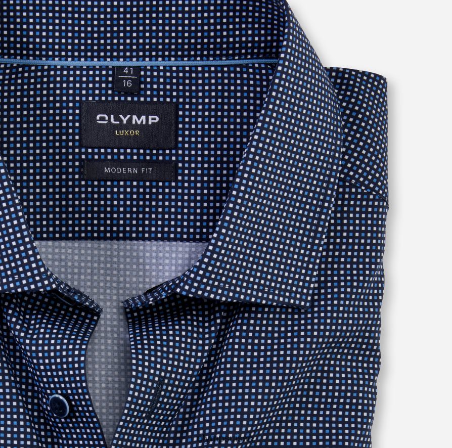 coupe moderne louxor, chemise d\'affaires, manches longues extra longues, kent mondial, marine OLYMP vêtements VVP4DB1418