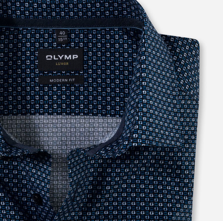 coupe moderne louxor, chemise d\'affaires, manches longues extra longues, kent mondial, marine OLYMP vêtements VVP4DB1432