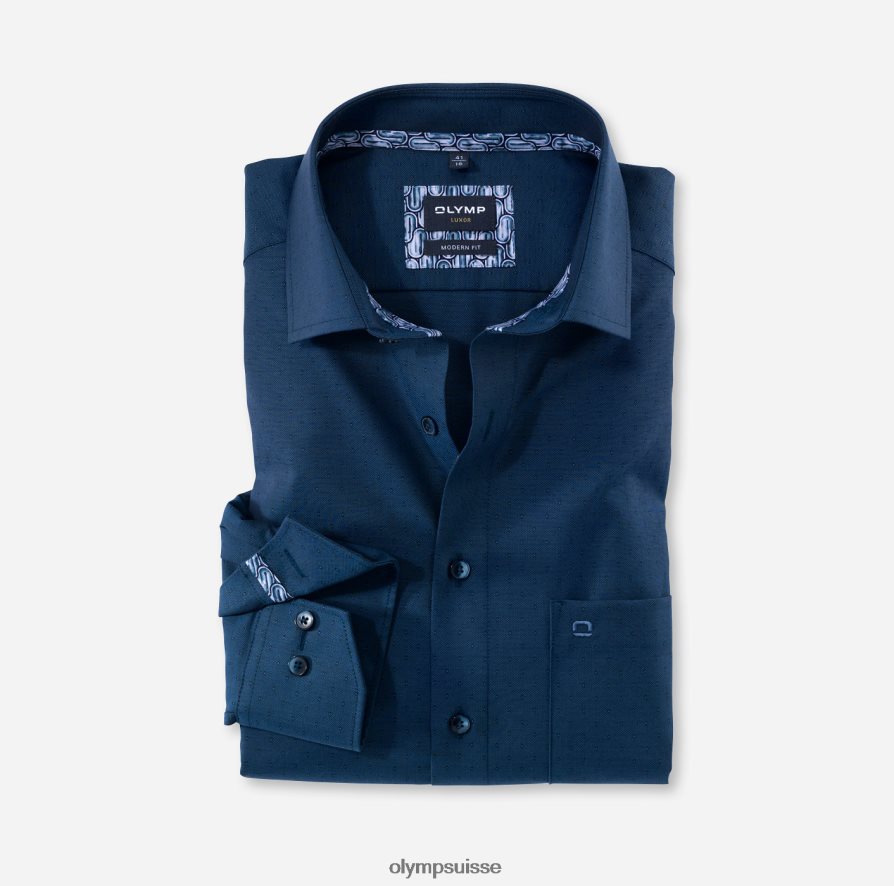 coupe moderne louxor, chemise d'affaires, manches longues extra longues, kent mondial, marine OLYMP vêtements VVP4DB1441