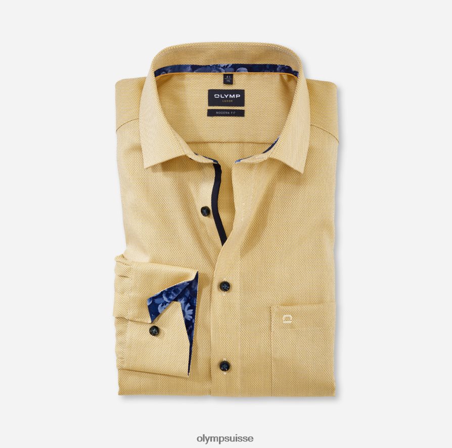 louxor coupe moderne, chemise d'affaires, global kent, jaune OLYMP vêtements VVP4DB1209