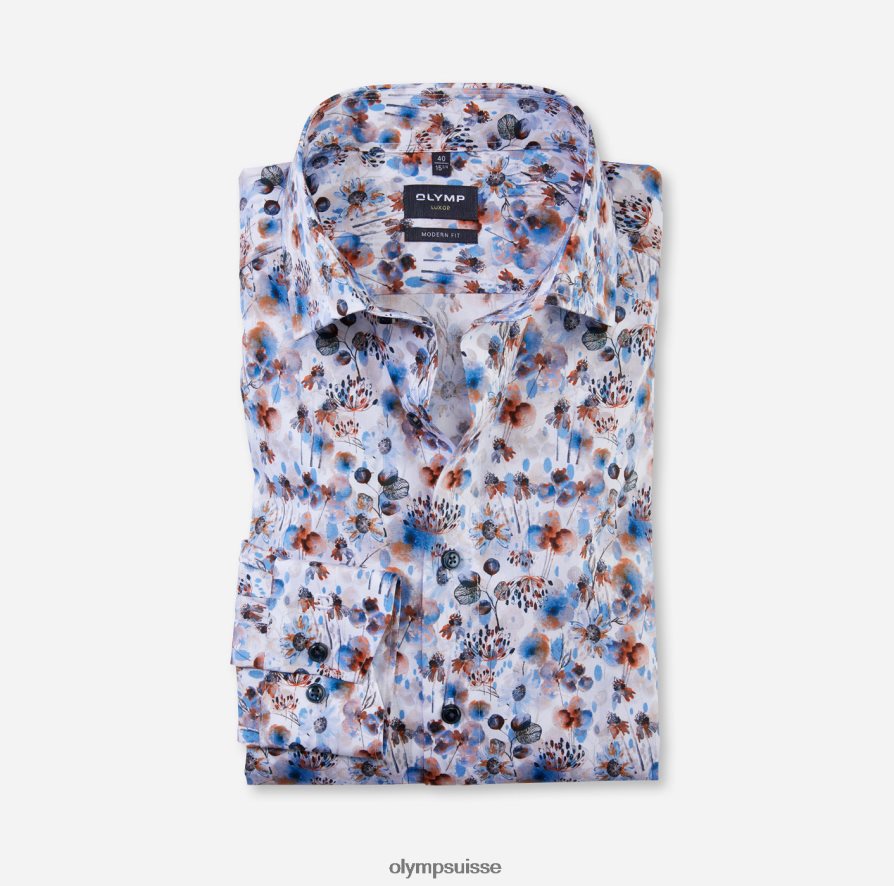 louxor coupe moderne, chemise d'affaires, manches extra courtes, global kent, orange OLYMP vêtements VVP4DB1463