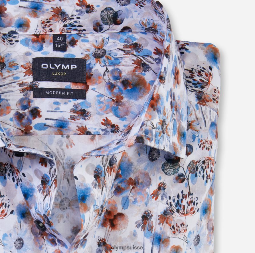 louxor coupe moderne, chemise d\'affaires, manches extra courtes, global kent, orange OLYMP vêtements VVP4DB1463