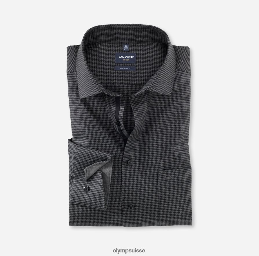 louxor coupe moderne, chemise d'affaires, manches longues extra longues, global kent, noir OLYMP vêtements VVP4DB1445