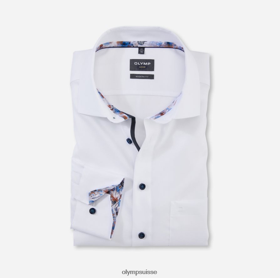 louxor coupe moderne, chemise d'affaires, manches longues extra longues, kent mondial, blanc OLYMP vêtements VVP4DB1429