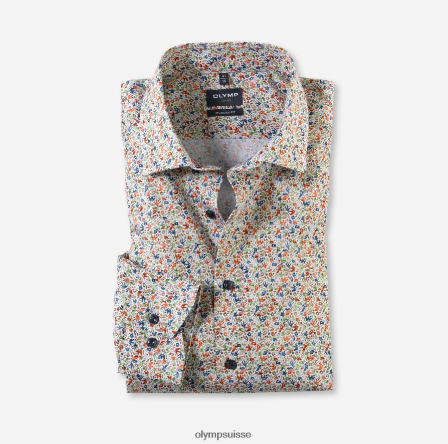 louxor coupe moderne, chemise d'affaires, manches longues extra longues, kent mondial, orange OLYMP vêtements VVP4DB1446