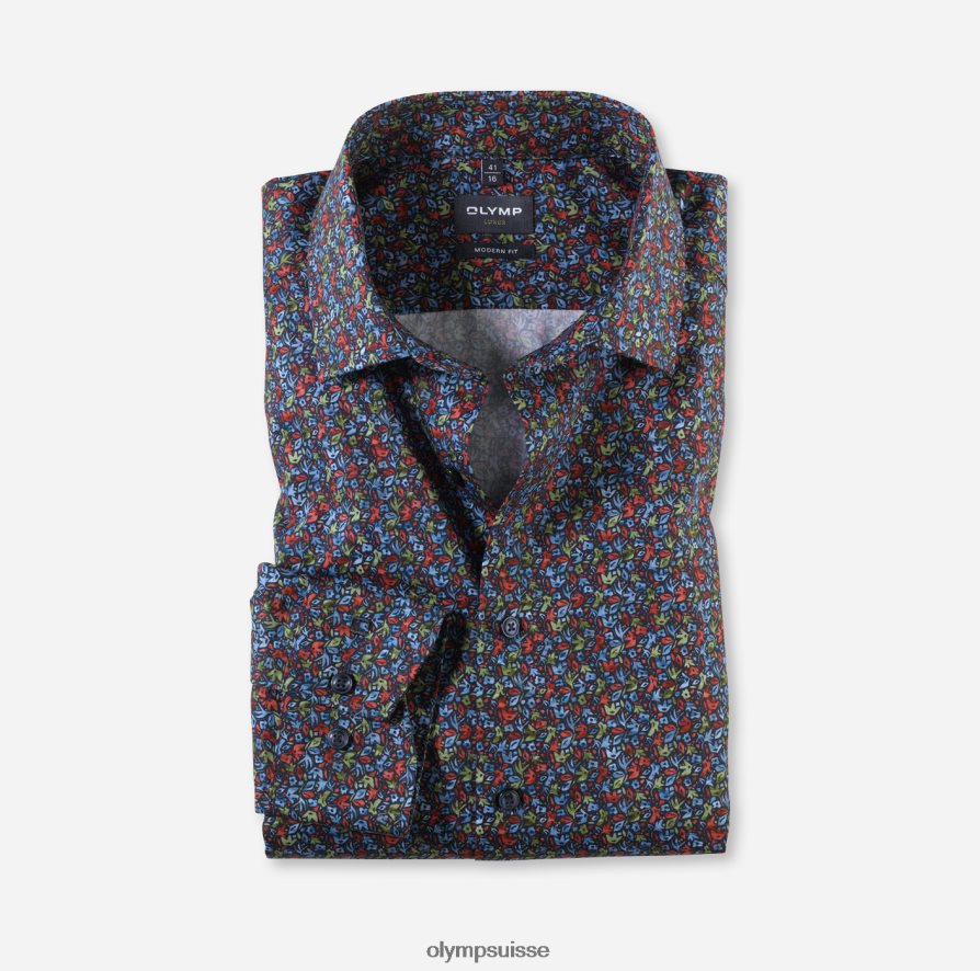 louxor coupe moderne, chemise d'affaires, manches longues extra longues, kent mondial, rouge OLYMP vêtements VVP4DB1434