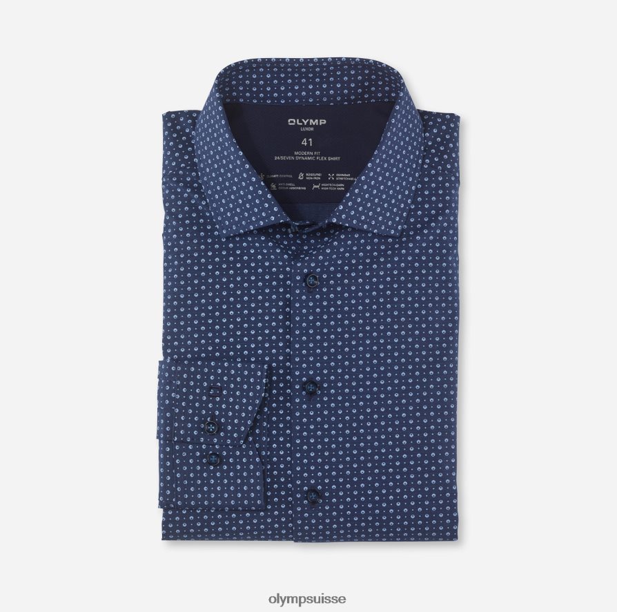 luxor 24/7 coupe moderne, chemise d'affaires, global kent, marine OLYMP vêtements VVP4DB1103