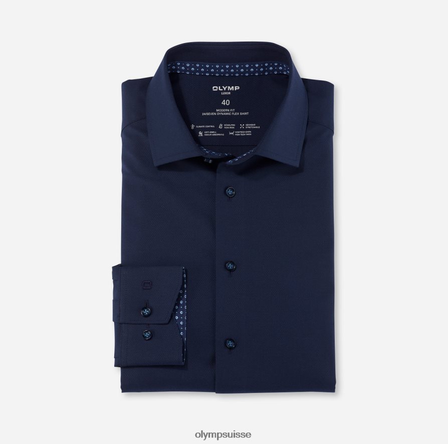 luxor 24/7 coupe moderne, chemise d'affaires, global kent, marine OLYMP vêtements VVP4DB1318