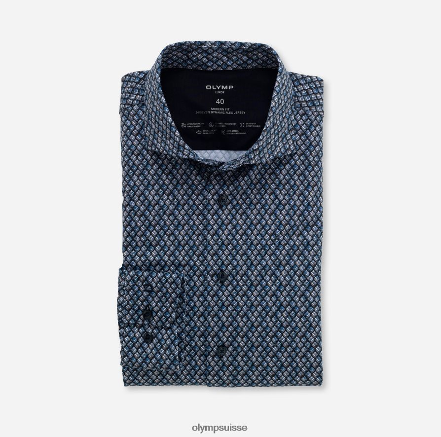 luxor 24/7 coupe moderne, chemise d'affaires, manches longues extra longues, kent, marine OLYMP vêtements VVP4DB1443