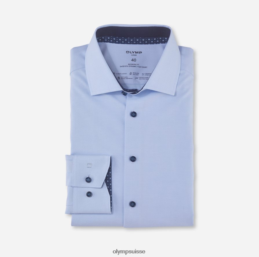luxor 24/7 modern fit, chemise business, global kent, bleu clair OLYMP vêtements VVP4DB1325