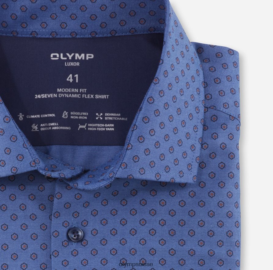 luxor 24/7 modern fit, chemise business, global kent, marron rougeâtre OLYMP vêtements VVP4DB1074