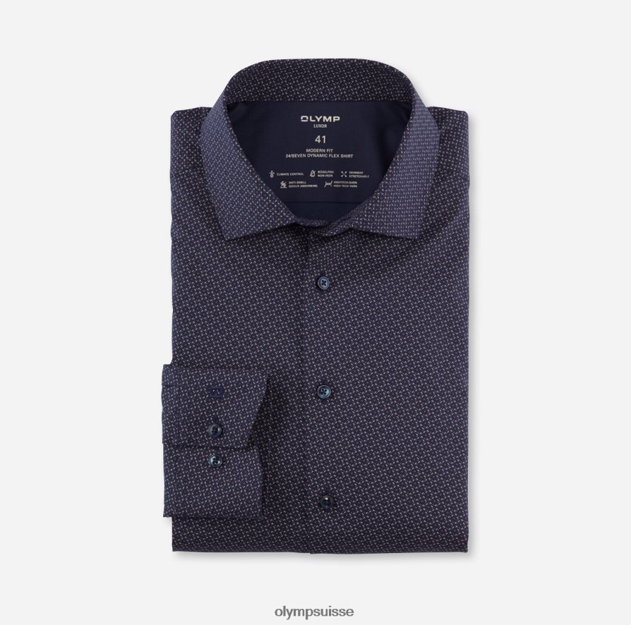 luxor 24/7 modern fit, chemise business, global kent, marron rougeâtre OLYMP vêtements VVP4DB998