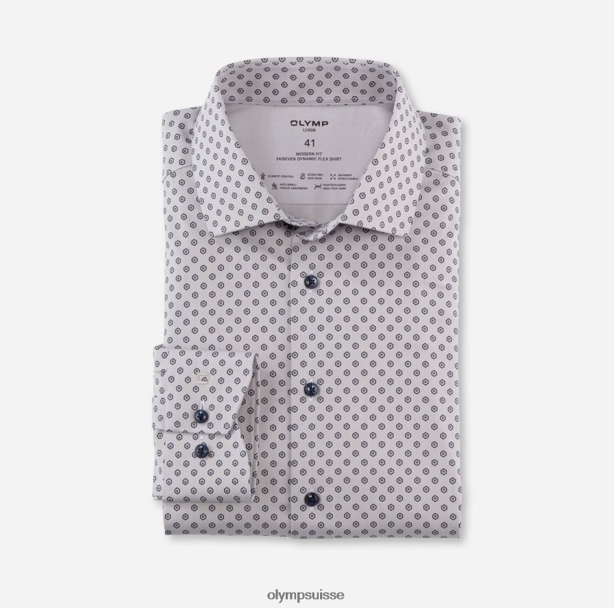 luxor 24/7 modern fit, chemise business, global kent, taupe OLYMP vêtements VVP4DB1076