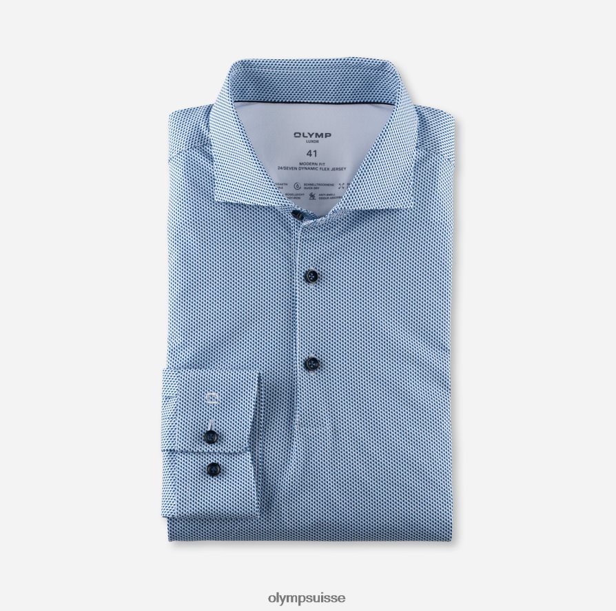 luxor 24/7 modern fit, chemise business, kent, bleu OLYMP vêtements VVP4DB1106