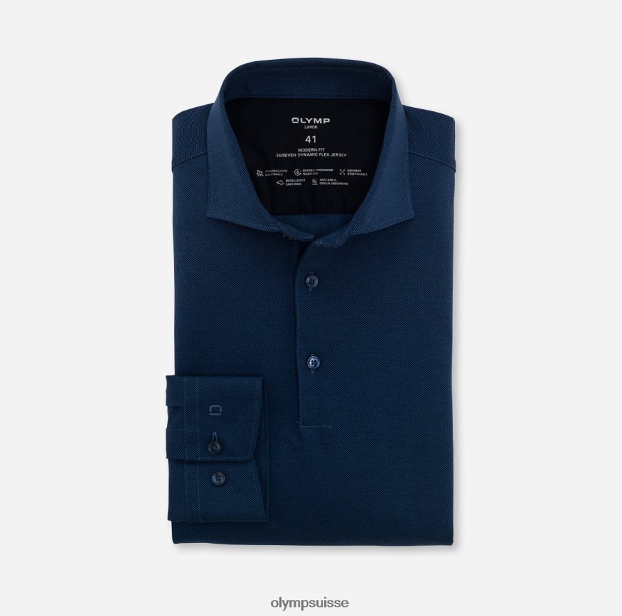 luxor 24/7 modern fit, chemise business, kent, bleu fumée OLYMP vêtements VVP4DB1338