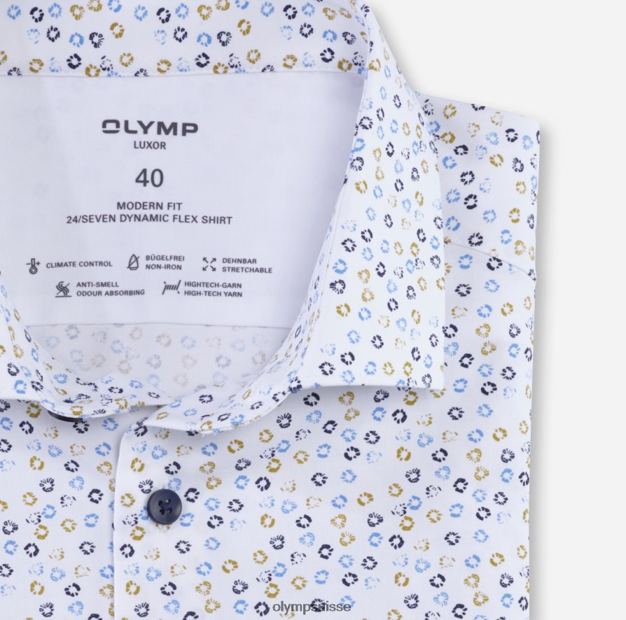 luxor 24/7 modern fit, chemise business, kent moderne, citron vert OLYMP vêtements VVP4DB1119