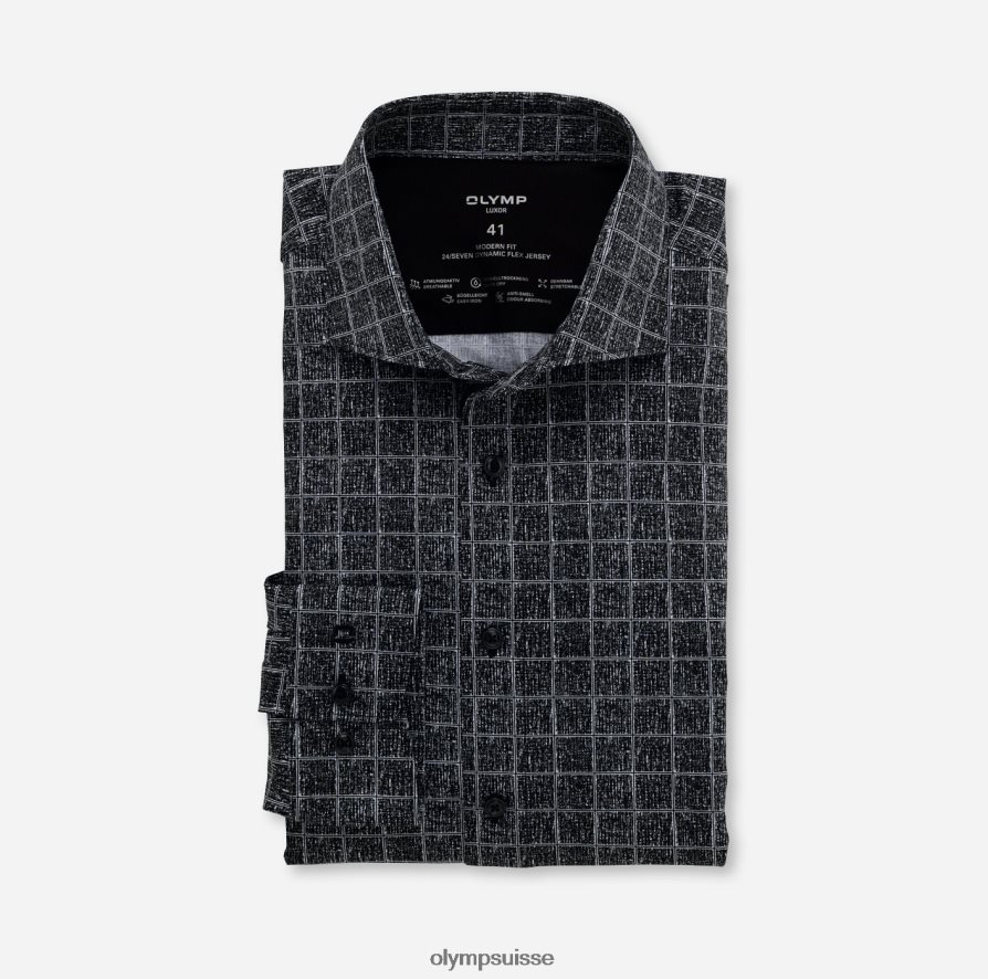 luxor 24/7 modern fit, chemise business, kent, noir OLYMP vêtements VVP4DB1352