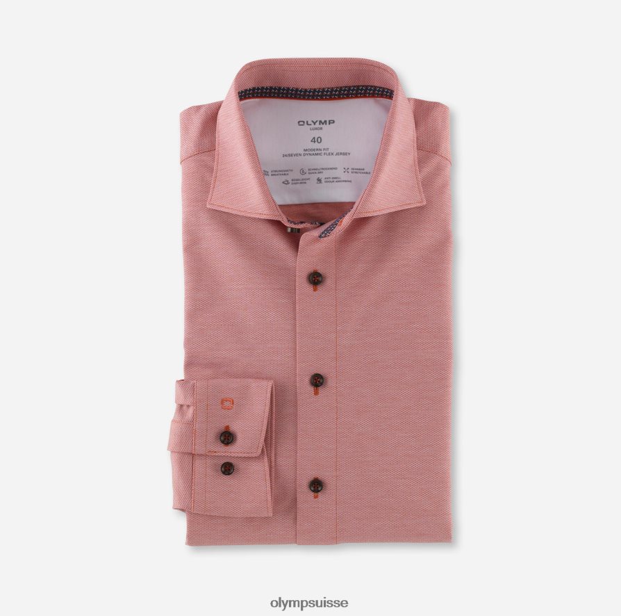 luxor 24/7 modern fit, chemise business, kent, rouge orange OLYMP vêtements VVP4DB1057